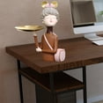 thumbnail image 5 of Chic Cartoon Girl Statue Sculpture Figurine Artware Keys Storage Holder Ornaments for Coffee Table Entry Tabletop Display Porch Decor - Brown, 5 of 7