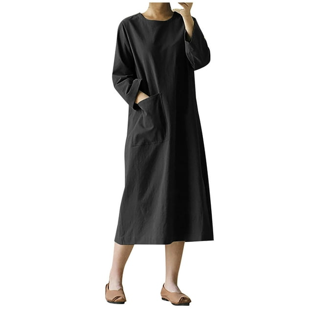 Fridja Womens Littéraire Rétro à Manches Longues Japonais Mori Grande Taille Robe à Manches Longues