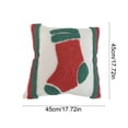 thumbnail image 3 of xihome Funda de cojn bordada con rbol de Navidad y campanas, 45x45 cm, 100% polister. Decoracin navideña para sof o cama en la sala de estar., 3 of 6