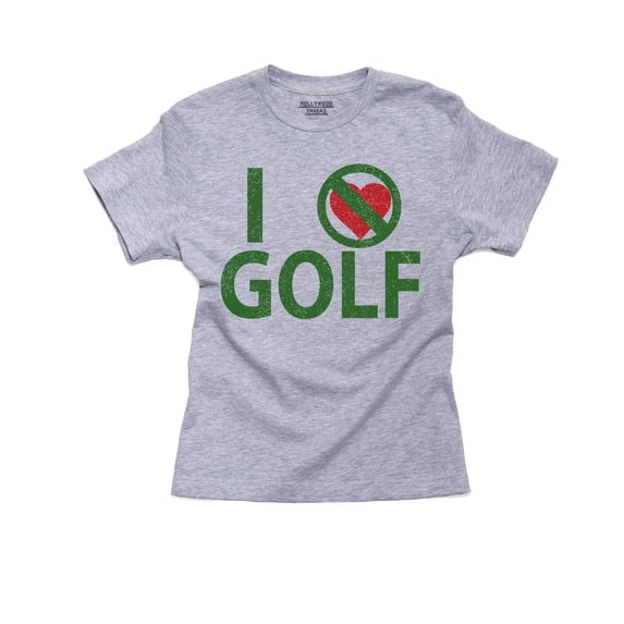 I Don't Love Golf - Green Heart Hate Golf Girl's Cotton Youth T-Shirt