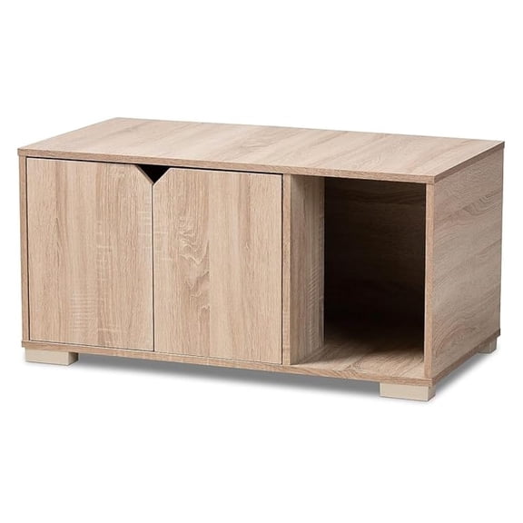 Jasper Cat Litter Box Cover House, Oak (157-9543-HiT)