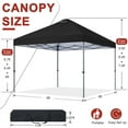 thumbnail image 3 of ABCCANOPY 8 ft x 8 ft Easy Pop up Outdoor Portable Instant One Push Function Canopy Tent with Air Vent, Black, 3 of 8