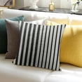thumbnail image 3 of BANET Black and White Stripe Throw Pillow Covers, Short Plush Farmhouse Pillow Cover for Home, Sofa, Couch, Living Room.Square Neutral Outdoor Pillow Cover 24x24in, 3 of 5