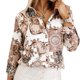 thumbnail image 1 of Tops Con Cuello En V Blusa Dama Formal Estampado Floral Estilo Barroco Vacaciones Vacaciones (Blanco XL) Ygjytge para Mujer Blanco T XXL, 1 of 6