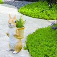 thumbnail image 6 of oshhnii Easter Bunny Figurine Garden Flower Pot Flower Basket Craft Outdoor Ornament for Yellow, 6 of 9