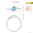 thumbnail image 5 of ANGARA Natural Semi Bezel-Set Solitaire Round Aquamarine Bypass Ring in 925 Sterling Silver for Women (Size-6mm) | March Birthstone, Anniversary, Jewelry Gift for Women | Natural Aquamarine Ring, 5 of 10