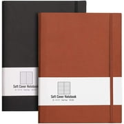 Angle View: HUOGUO Composition Notebook 2 Pack - B5 Notebooks and Journals with Soft Leather Cover,408 Pages,100gsm Thick Lined Paper,7.6" X 10"