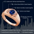 thumbnail image 2 of Gem Stone King 1.66 Ct Blue Created Sapphire White Created Sapphire 18K Rose Gold Plated Silver Men's Ring, 2 of 6