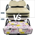 thumbnail image 6 of COEQINE Universal Golf Cart Seat Towel Blanket with 4 Front Pockets & Convenient Fold-Away Design, Fits for EZGO, Yamaha, Club Car and More 2 Person Seats, Ice Cream Candy Golf Print, 6 of 8