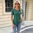 thumbnail image 6 of Zoeecloth Women's Summer T-Shirts Tees Casual Short Sleeve T-Shirts Neck Top Solid Color Loose T-Shirt Woman S-XXL, 6 of 8