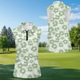 thumbnail image 5 of KUIFORTI Matching Golf Shirts for Couple Green Hibiscus Floral Racerback Design Funny Men Women Matching Couple Golf Shirts 4-Way Stretch Golf Tennis Tank Top, 5 of 6