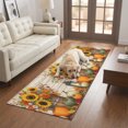 thumbnail image 2 of Thanksgiving Pumpkins 2'x6' Runner Rugs for Hallway Kitchen Bedside Non Slip, Fall Sunflowers Maple Vintage Wooden Entryway Rug Runners with Rubber Backing, Long Carpet Runner for Laundry Room, 2 of 7