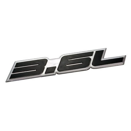 Camaro Nameplate - 3.6L Liter Embossed Black on Highly Polished Silver Real Aluminum Auto Emblem Badge Nameplate for Chevy Chevrolet Impala Traverse Camaro GM Cadillac Ferrari Audi Pontiac Subaru Legacy Outback Tribeca