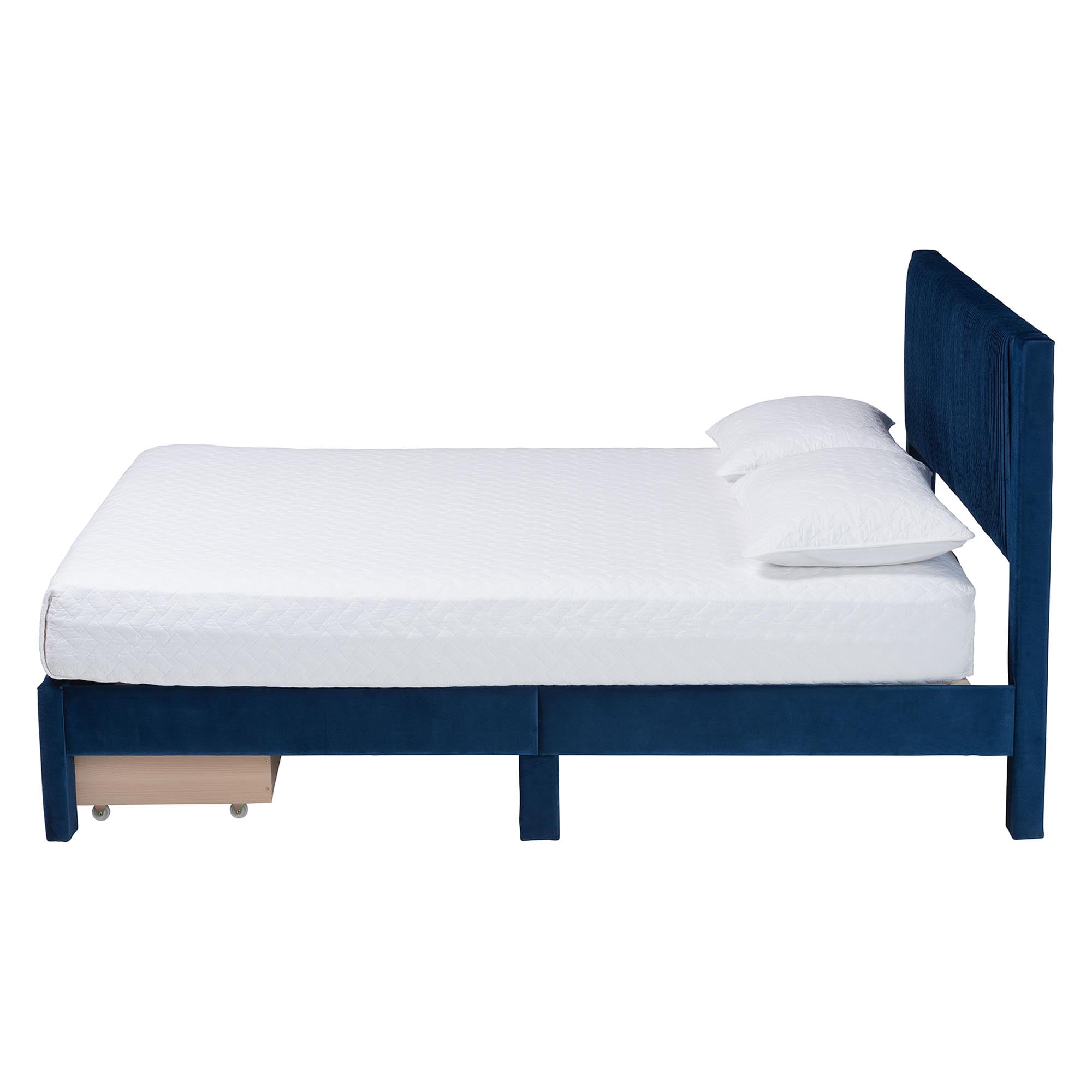 Baxton Studio Elora Modern Storage Bed, Queen, Navy Blue