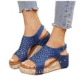 thumbnail image 3 of Women Casual Sandals Wedge Denim Sandals Lady Sandals Women Slippers, 3 of 9