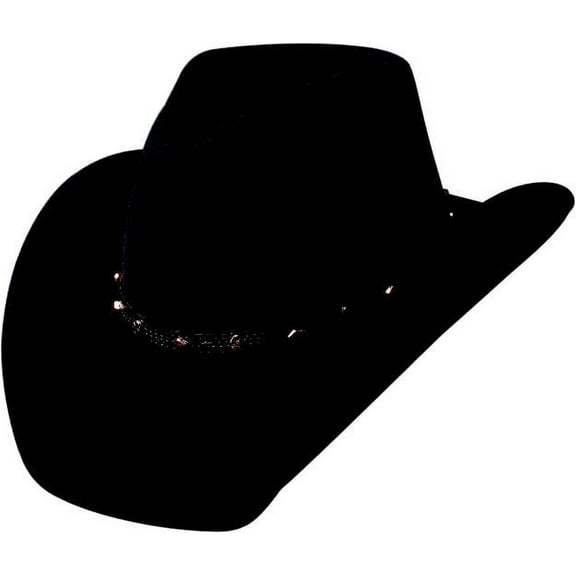 Bullhide Hats 0328BR Thunderbird Felt Black Cowboy Hat Size: Medium