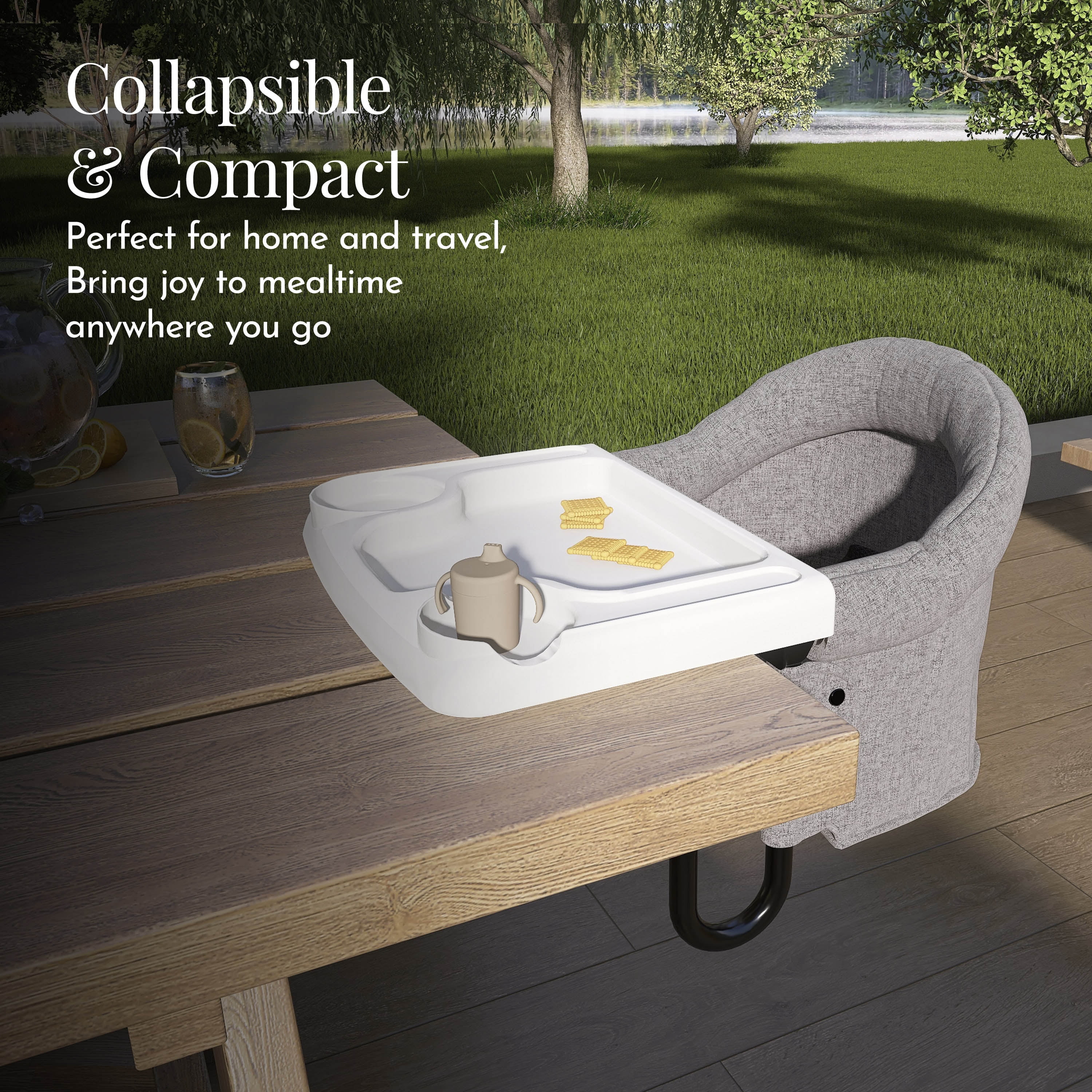 Chaise de table confortable Evolur Clamp On, grise