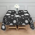 thumbnail image 3 of Black White Sun Moon Star Constellation Pattern Square Tablecloth,Waterproof Square Table Cover,Wipeable Spillproof Washable Table Cover for Home Kitchen Party Decor 60"x60"(152x152cm), 3 of 6
