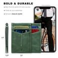 thumbnail image 2 of Serman Brands Slim Wallets for Men | Money Clip | RFID Blocking with Front Pocket | Men Bifold | Leather Wallet | Alpine Green, 2 of 6