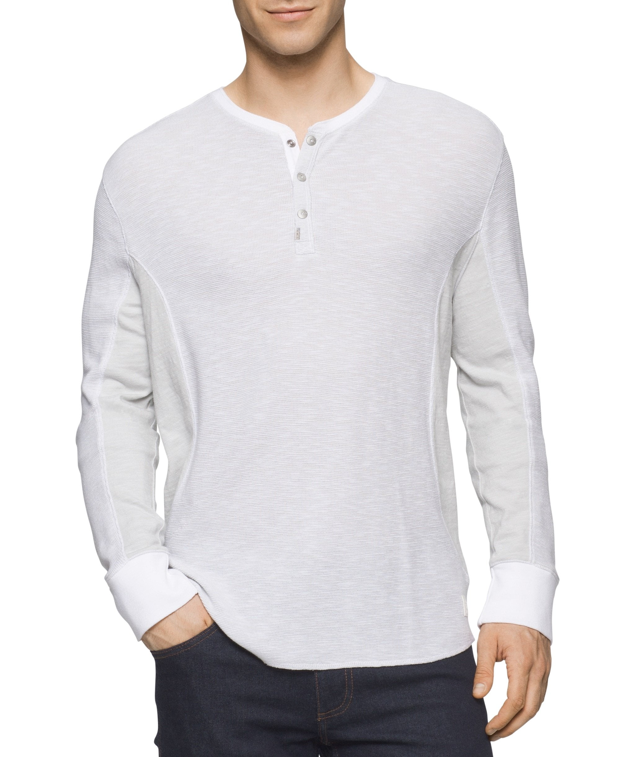 Calvin Klein NEW Gray Mens Size 2XL Long-Sleeve Thermal Henley Shirt 