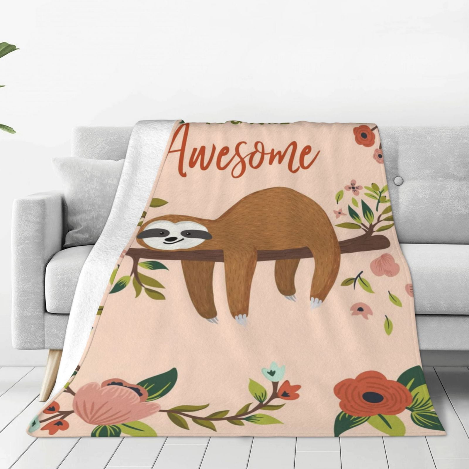 Sloth Print Blanket Flannel Blanket for Sofa Office Bed and Travelling 50 X  40 in - Walmart.com