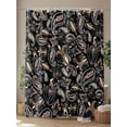 thumbnail image 4 of Shower Curtain Black Flower Bathroom Curtains with Hooks, Waterproof Fabric Abstract Retro Floral Bath Shower Curtains Set for Bathroom Bathtubs Decor 72x72 Inch, 4 of 8