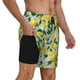 thumbnail image 2 of Balery Lemon1 Bañador para hombre, shorts de playa de secado rápido con entrepierna y forro de compresión-Large, 2 of 6
