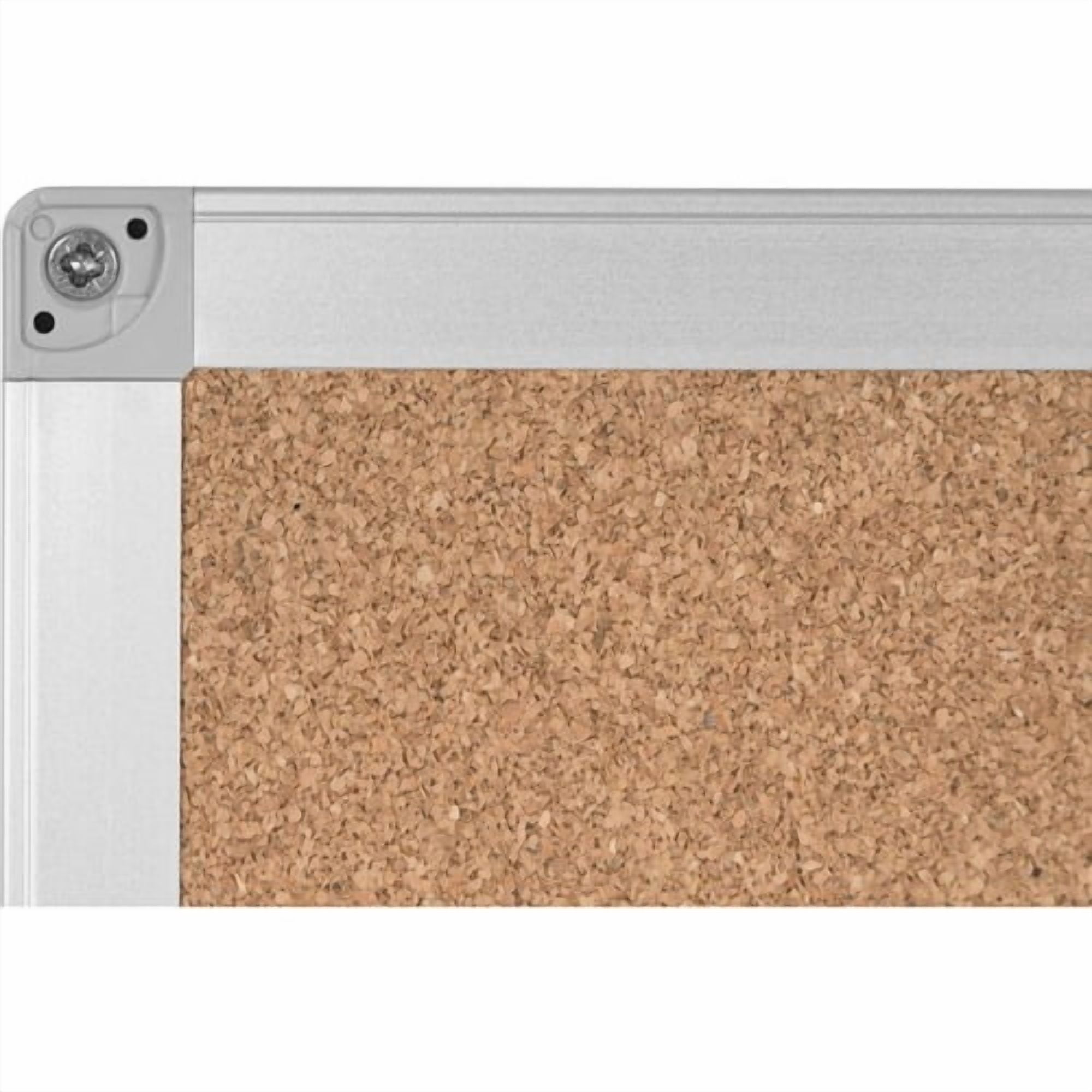 Bi-silque Ayda Cork Bulletin Board 0.50" Height x 24" Width x 36" Depth - Cork Surface - Self-healing, Durable, Resilient, Heavy-gauge - Aluminum Frame - 1 Each