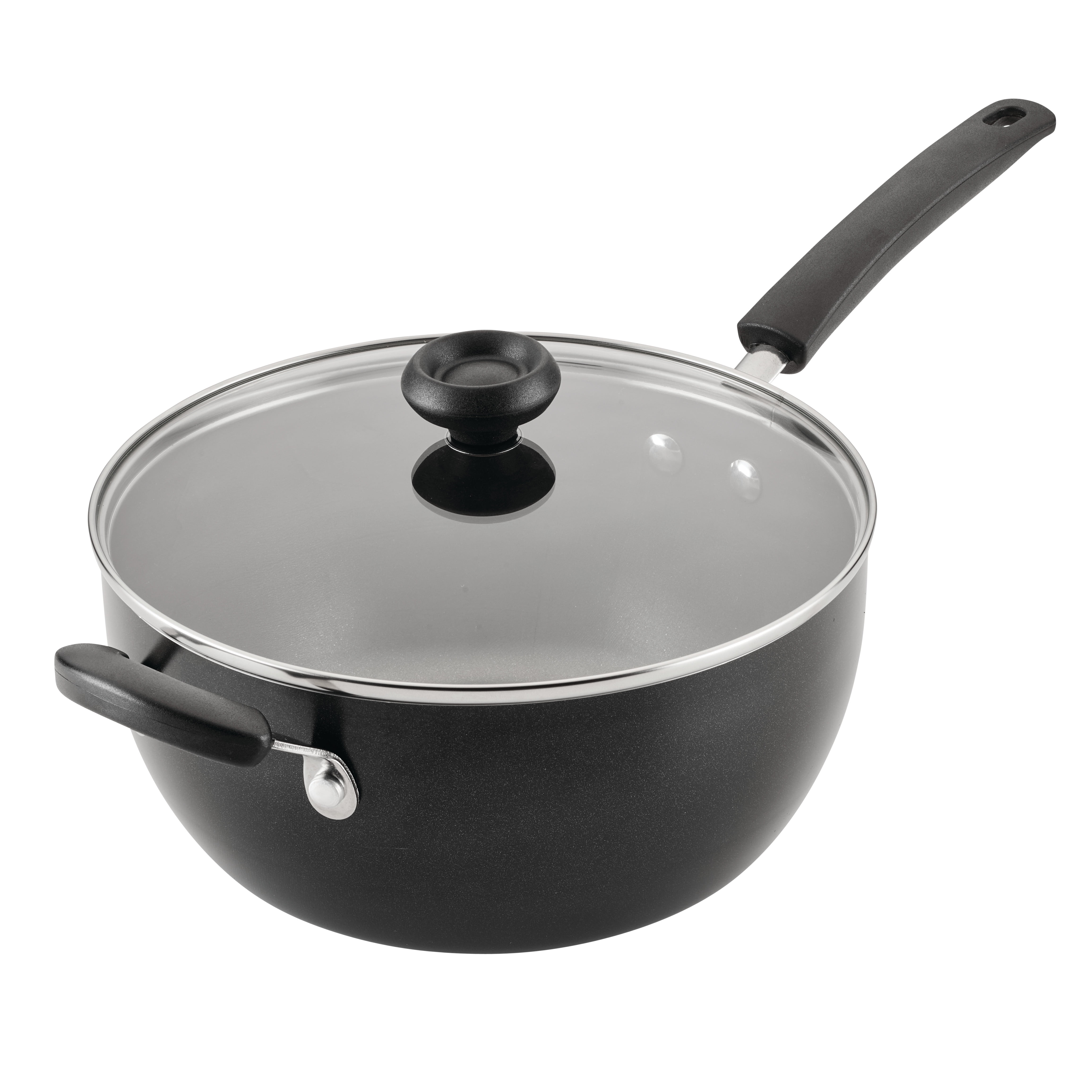 Farberware Easy Clean 24 Piece Aluminum Nonstick Cookware Pots and Pans Set, Black