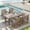 Brown, variant on SERWALL Outdoor HDPE Dining Table Set, 7-Piece Outdoor Dining Table Sets with Umbrella Hole, Grey