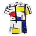 thumbnail image 4 of T Shirt For Men Color Block Art T-Shirt Mondrian Minimalist De Stijl Retro Mens Classic Tee Shirt Su, 4 of 7