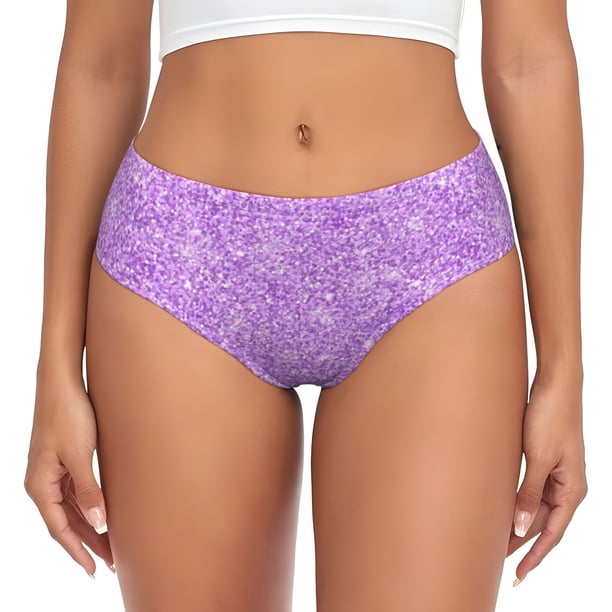 Fotbe Lilac Glittering Calzones Estampados para Mujer – Ropa Interior de Algodón, Cómoda, Suave y Elástica-Small