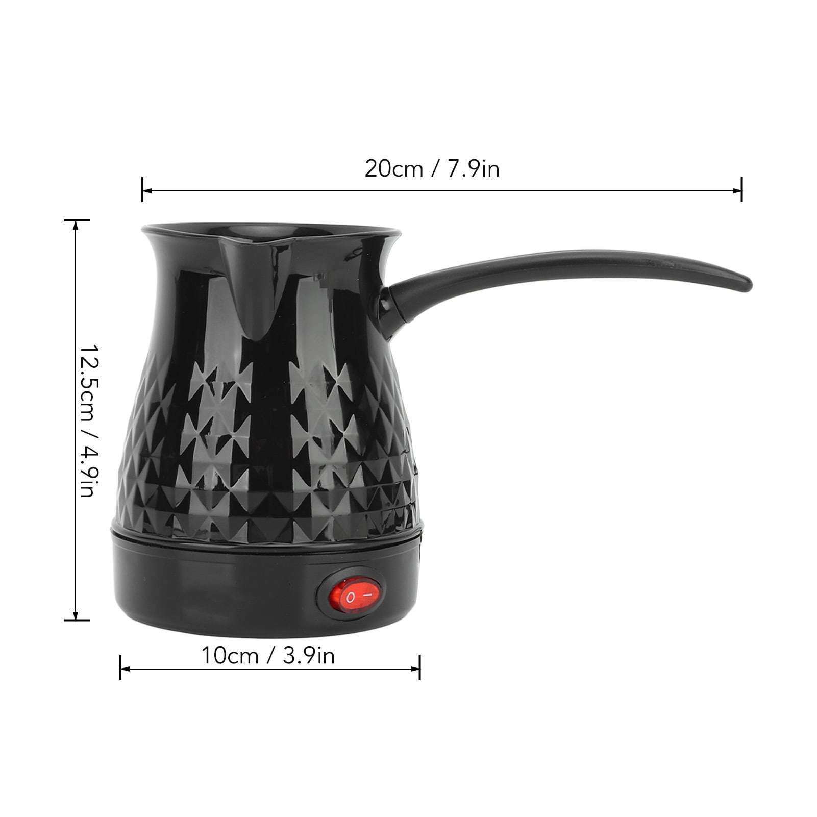 Fyydes Stainless Steel 10 Cup Electric Coffee Maker Brew Pot 600ml for Kitchen Appliance Home Black