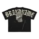 thumbnail image 3 of Camiseta negra estampada con nuevo patrón clásico de tendencia hip-hop, camiseta de manga corta punk de algodón con textura Y2K para hombre de talla grande, 3 of 3
