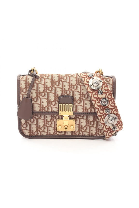 Pre-Owned Christian Dior Dior DIORADDICT Oblique Jacquard Shoulder Bag/Handbag, Canvas and...
