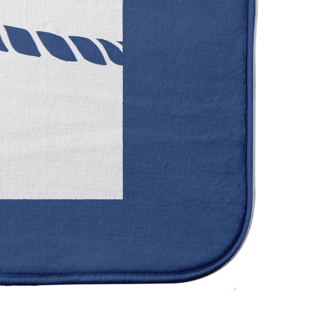 Simply Daisy 24" x 17" Plush Microfiber Blue Nautical Knot Bath Mat