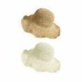 thumbnail image 2 of Jumpingount Sombrero de paja Plegable de ala ancha Sombreros de sol transpirables Cómodo Floppy Tamaño libre Gorra de playa Vacaciones Embarque en la playa Sombreros Caqui Jumpingount AP016924-01, 2 of 6