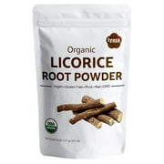 Organic Licorice Root Powder (Mulethi), Glycyrrhiza glabra, USDA Organic, Natural Expectorant, Soothes Sore Throat, Candy Flavoring Agent, Superfood 8 OZ / 226 GM