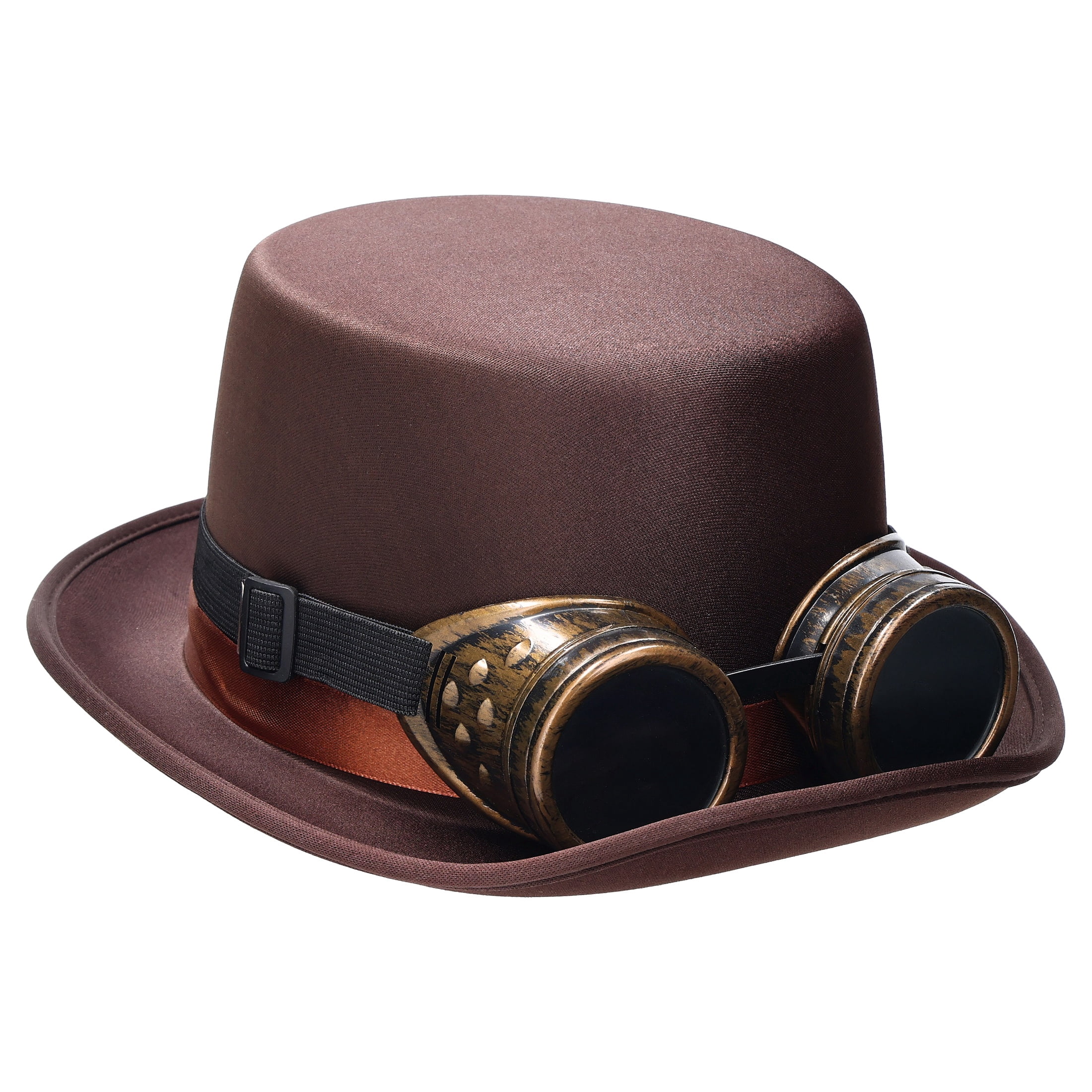 Steampunk Hat with Goggles Costume Accessory for Adults, Brown, Halloween by Way To Celebrate