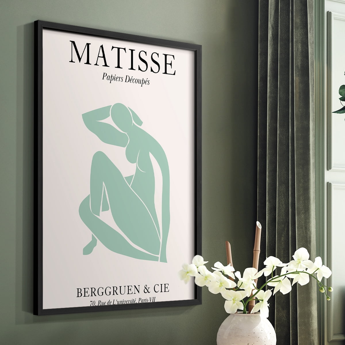Matisse DII Framed Print in Black Solid Wood Framed Print No Nail Hanging