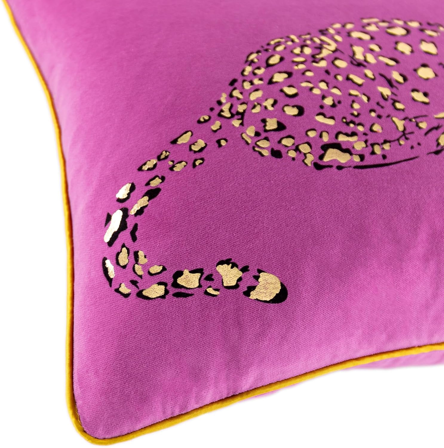 JWH Gold Foil Leopard Cotton Throw Pillow Covers Hot Pink Lumbar Throw Pillow Case for Sofa Bed Living oom Decor 12x20inch