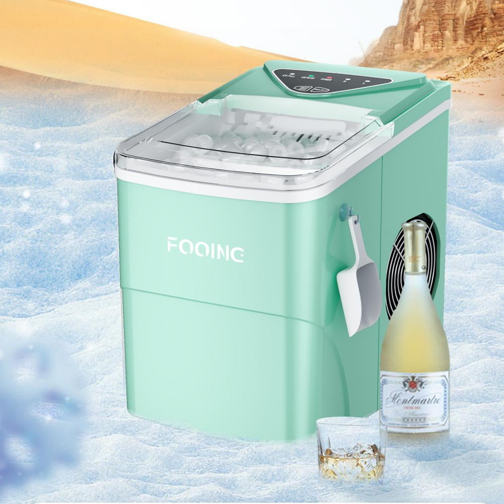 FOOING Portable Ice Maker Countertop 9 Cubes Fast Bullet 26lbs