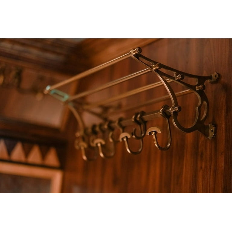 French COATRACK/Luggage Rack/Train Wall Mounted Rack vintage