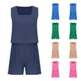 thumbnail image 4 of Atogsazn Womens Summer 2 Piece Outfits Vacation Casual Trendy Shorts Matching Sets Sleeveless Casual Linen Outfits Pink L on Clearance, 4 of 4