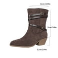 thumbnail image 4 of Women's Pointed-Toe High-Heeled Shoes Strap Pointed Chunky Heeled Ankle Boots, 4 of 7