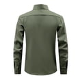thumbnail image 4 of Satingcolo Mens Dress Shirts Long Sleeve Button Down Shirt Stretch Wrinkle Free Untucked Shirts for Men Business Casual,Army Green 2XL, 4 of 6