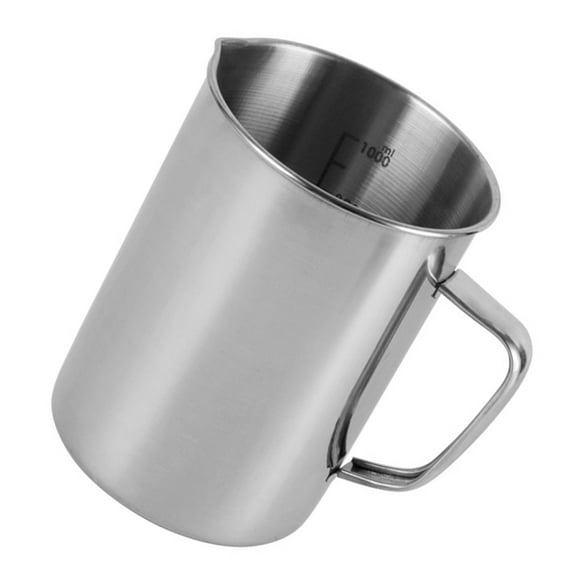 Beaupretty Metal Beaker Cylindrical Stainless Steel for Students School Use 1Pack 1000ml