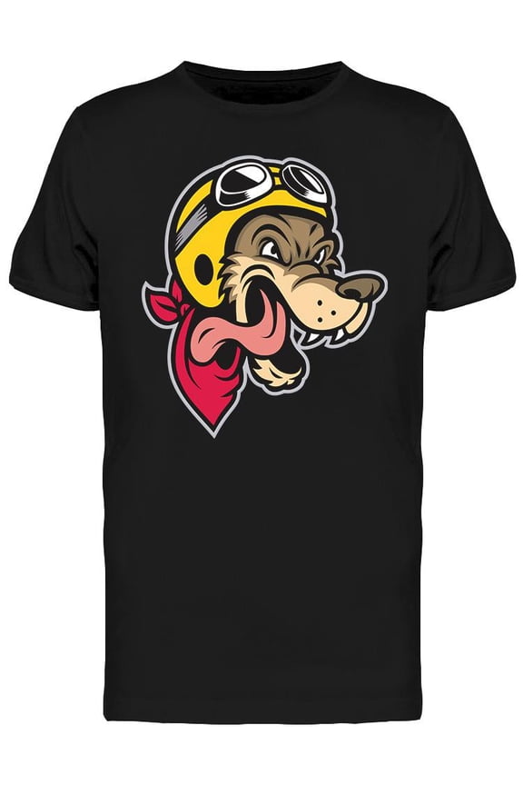 Biker Wolf Head T-Shirt Men -Image by Shutterstock, Male x-Large