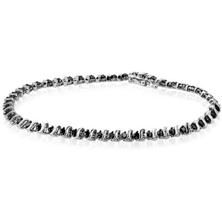 JewelersClub 1.50 Carat T.W. Black Diamond Sterling Silver Bracelet
