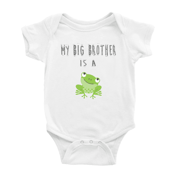 My Big Brother Is A Frog Funny Baby Bodysuit Boy Girl